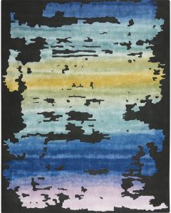 Prismatic PRS23 Black Multicolor Area Rug