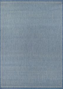 Recife Saddlestitch Champagne/Blue Area Rug