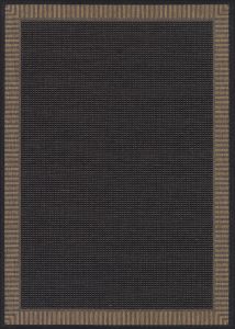 Recife Wicker Stitch Black/Cocoa Area Rug