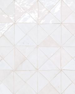 Zagora Neige Blanc Glossy Glazed Ceramic Triangle Mosaic Tile