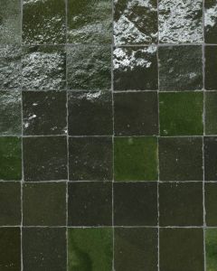 Zagora Vert Mousse Glossy Glazed Ceramic 2"x2" Mosaic Tile