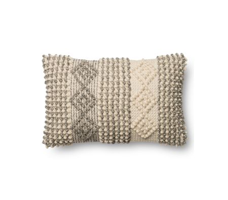 P0461 Grey/Ivory 13" x 21" Pillow