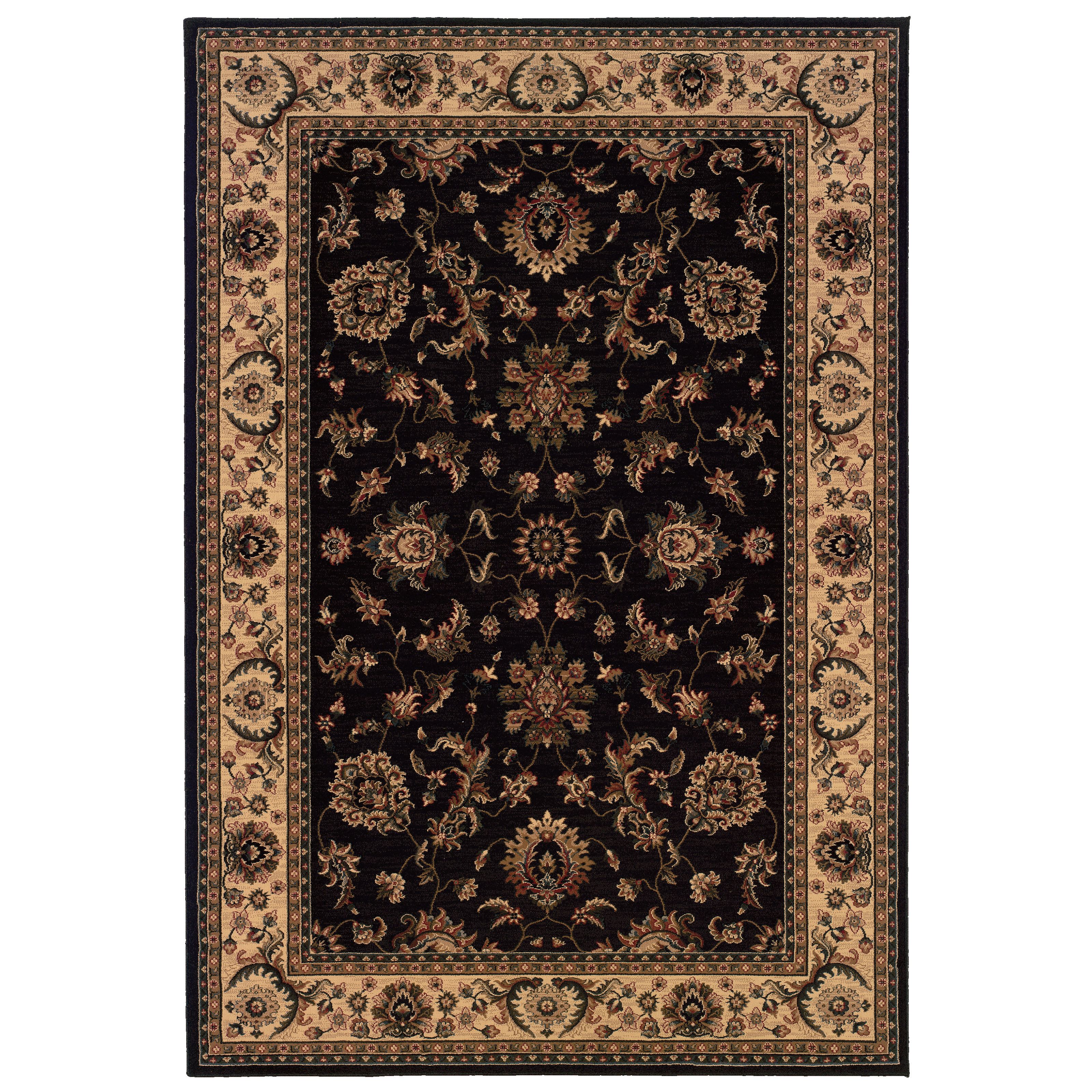 OW Ariana 311k Black/Ivory Area Rug | Carpet Exchange