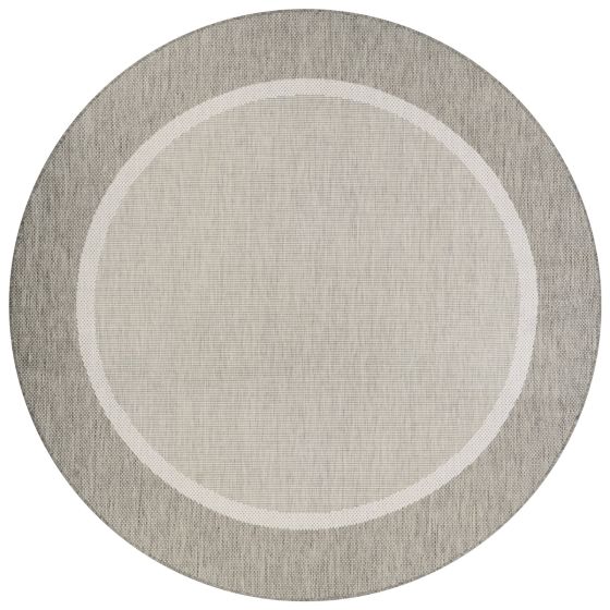Recife Stria Texture Champagne/Taupe 7'6"x7'6" Round Area Rug