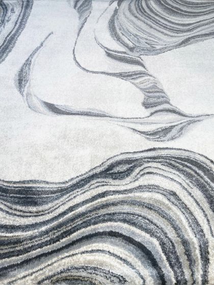 Hue Ivory Marbled Stone Area Rug