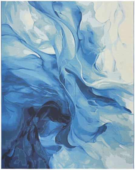 Color Splash CSP09 Blue Ivory 4'x6' Area Rug