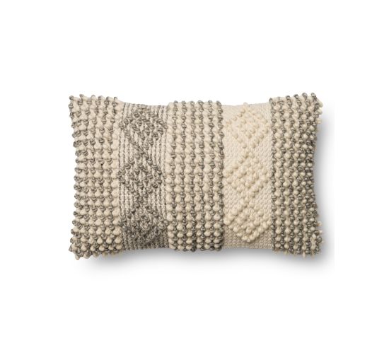 P0461 Grey/Ivory 13" x 21" Pillow