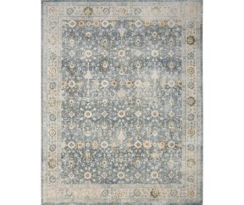 Astra Machine Washable ASW16 Teal Beige Rug