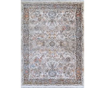 Halli Floral Kashan Beige/Mocha Area Rug