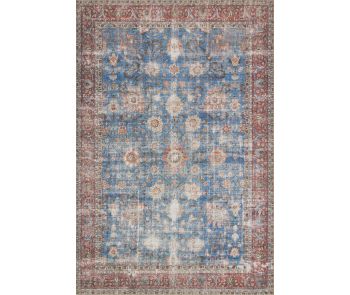 Loren LQ-01 Blue/Brick Area Rug