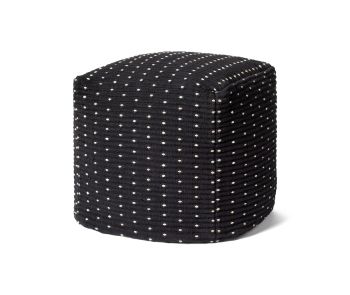 LPF0039 Black 18"x18" Pouf Pillow