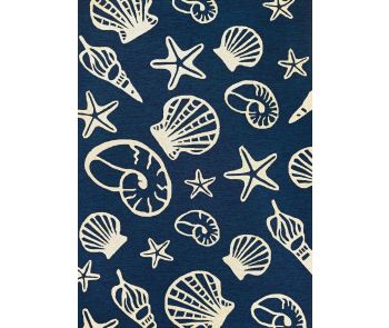 Outdoor Escape Cardita Shells Navy/Ivory Rug
