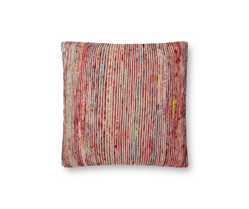 P0242 Red/Multi 22"x22" Pillow