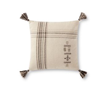 P0929 Natural/Charcoal 18"x18" Pillow