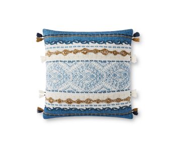 P0930 Blue/Natural 18"x18" Pillow