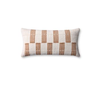 PLL0136 Rust/Ivory 12"x27" Lumbar Pillow