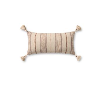 PLL0157 Ivory/Multi 12"x27" Lumbar Pillow