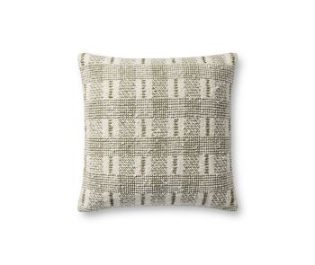 PLL0185 Ivory/Green 18" Pillow
