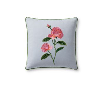 Garden Rose PRP0063 Blue/Multi 18" Pillow