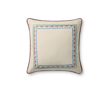 Delphine Border Cream/Multi 22" Pillow