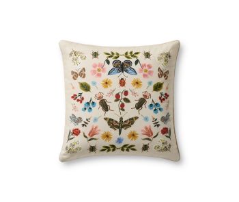 Curio Garden PRP0068 White/Multi 22" Pillow