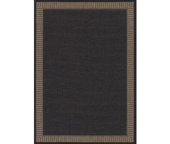 Recife Wicker Stitch Black/Cocoa Area Rug