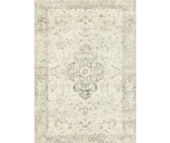Rosette ROS-02 Ivory/Silver Area Rug