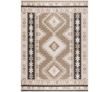 Washable Decor WSD06 Beige Black Area Rug