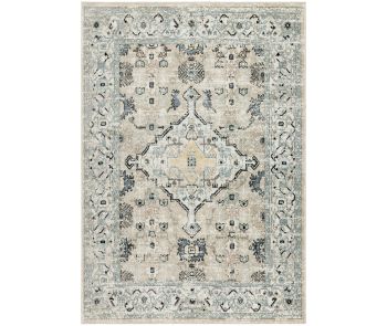 Washable Decor WSD12 Taupe Blue Area Rug