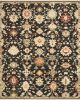 Antique Bloom ANB01 Black Area Rug