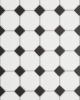 Le Cafe White/Black Porcelain Octagon Mosaic Tile Octagon Mosaic Tile