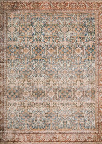 Layla LAY-04 Ocean/Rust Area Rug