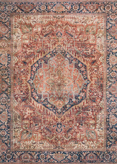 Layla LAY-08 Red/Navy Area Rug