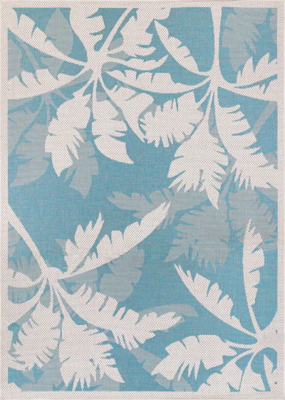 Monaco Coastal Floral Ivory/Turquoise Area Rug