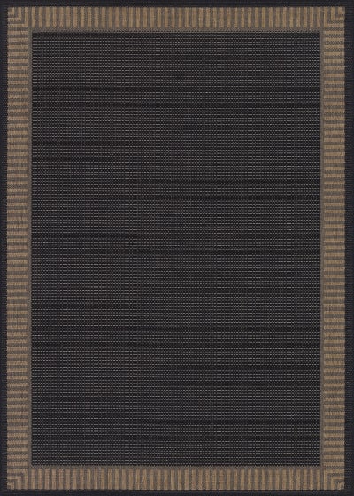 Recife Wicker Stitch Black/Cocoa Area Rug