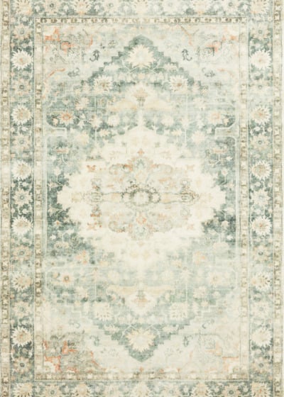 Rosette ROS-08 Teal/Ivory Area Rug