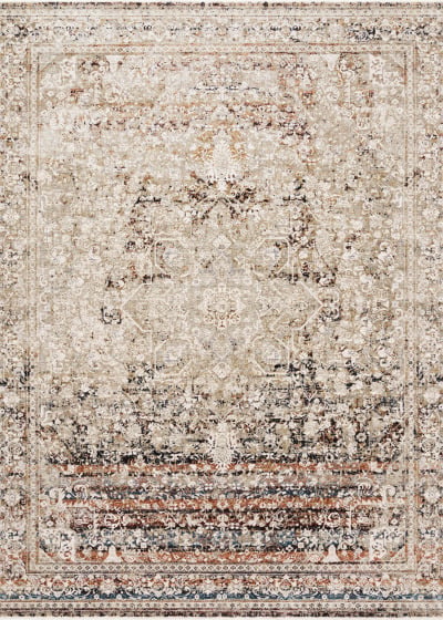 Theia THE-05 Taupe/Brick Area Rug