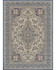Old World Floral Tabriz Alabaster/Blue Rug
