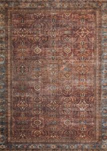 Layla LAY-01 Brick/Blue Area Rug