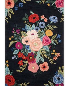 Les Fleurs LES-03 Black/Multi Area Rug
