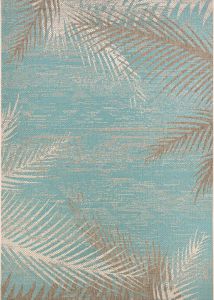 Monaco Tropical Palms Aqua Area Rug