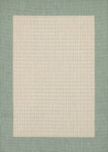 Recife Checkered Field Natural/Green Area Rug