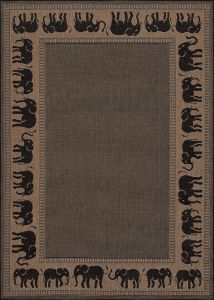 Recife Elephant Cocoa/Black Area Rug