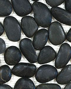 River Rock Graphite Blend Stone Mosaic Tile