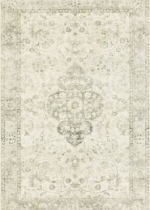 Rosette ROS-02 Ivory/Silver Area Rug