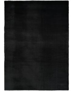 Soft Plush Rabbit Fur SFF01 Black Area Rug