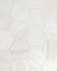Stria White Porcelain Matte Marble Tile