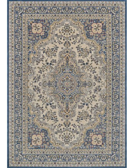 Old World Floral Tabriz Alabaster/Blue Rug