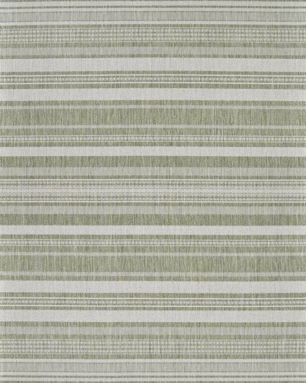 Recife Gazebo Stripe Sage Leaf/Ivory Area Rug