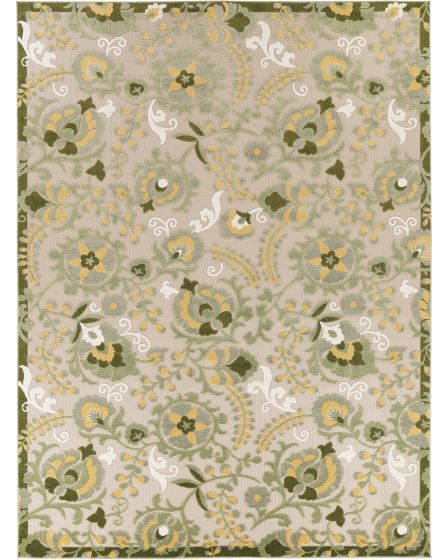 Aloha ALH17 Ivory Green 10'x14' Area Rug